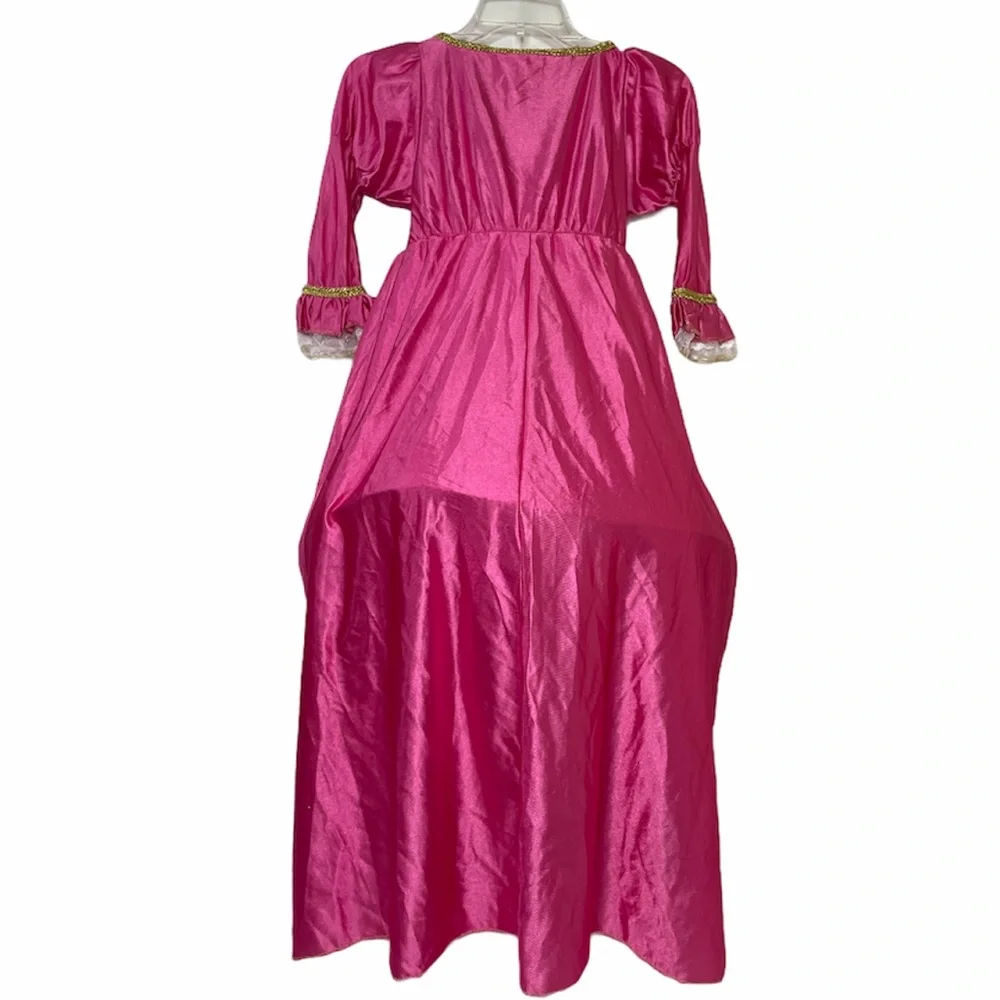 Princess Ball Gown Fairytale Halloween Costume Dress Up Crown Tiara Pink Gold